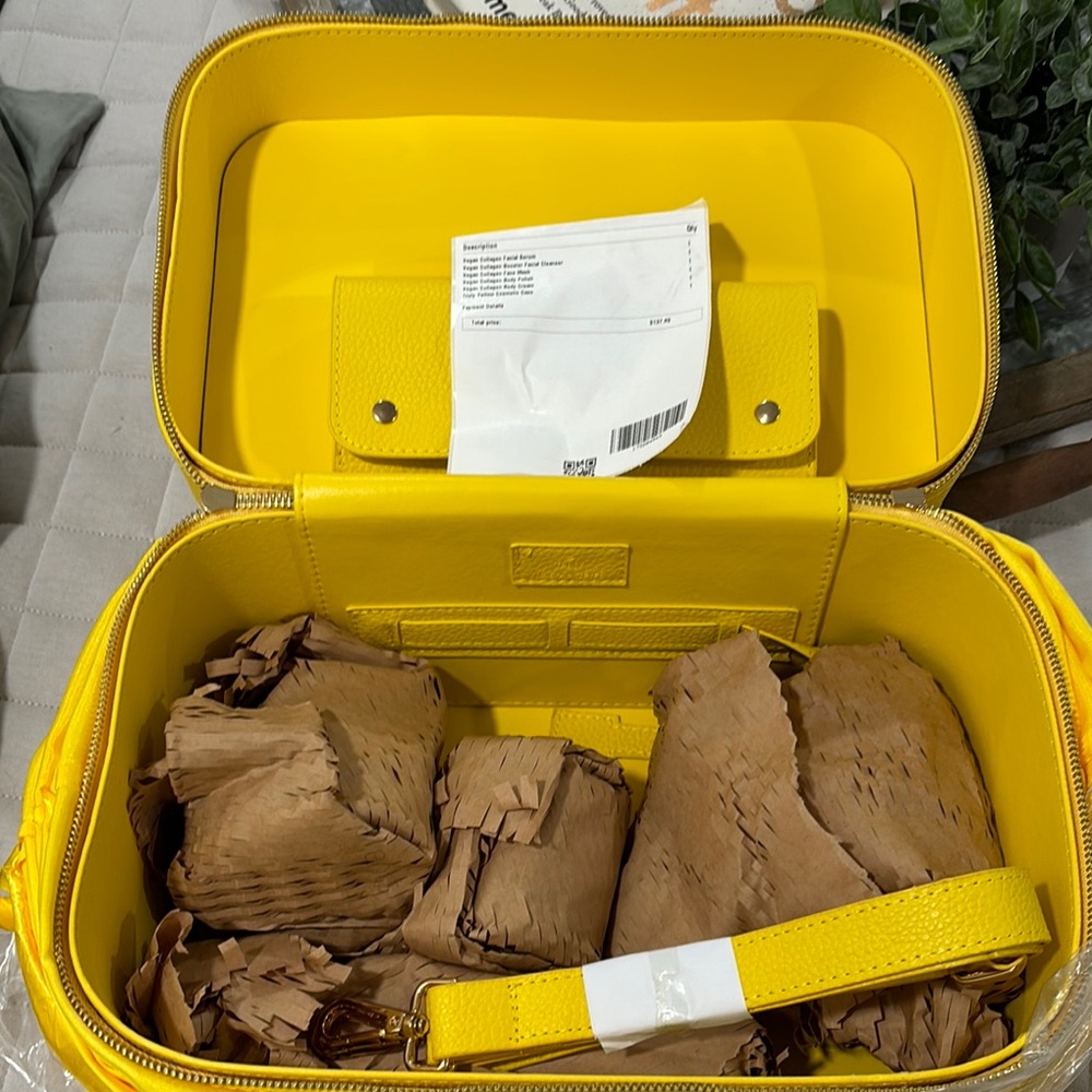 Bright Yellow Leather Handbag